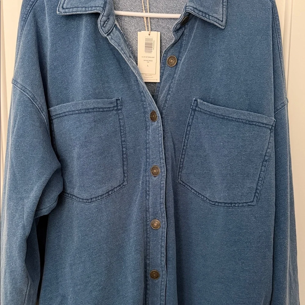 Z Supply All Day Knit Denim Jacket - Picture 1 of 8